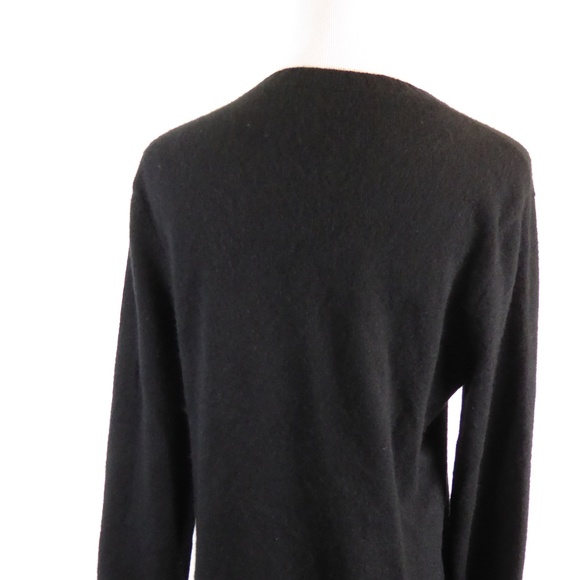RALPH LAUREN CASHMERE BLACK CREWNECK SWEATER M L - Picture 3 of 4